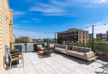 Rooftop deck with grills